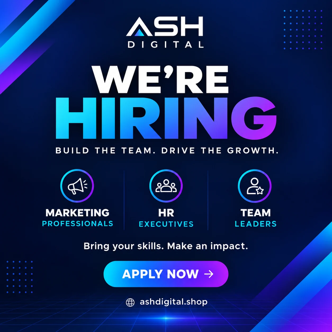 Ash Digital — We're hiring marketing professionals, HR executives and team leaders